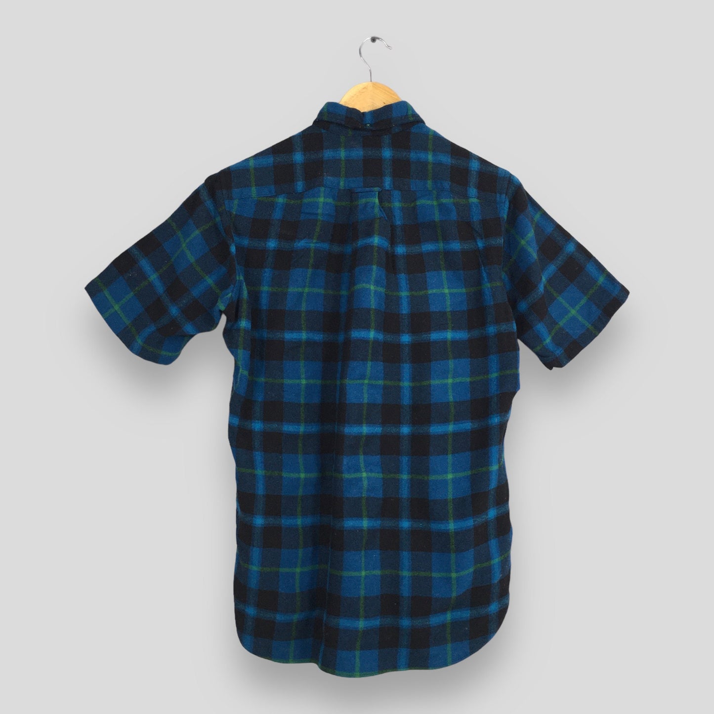 Pendleton Plaid Shadow Blue Checkered Wool Flannel Shirt Medium