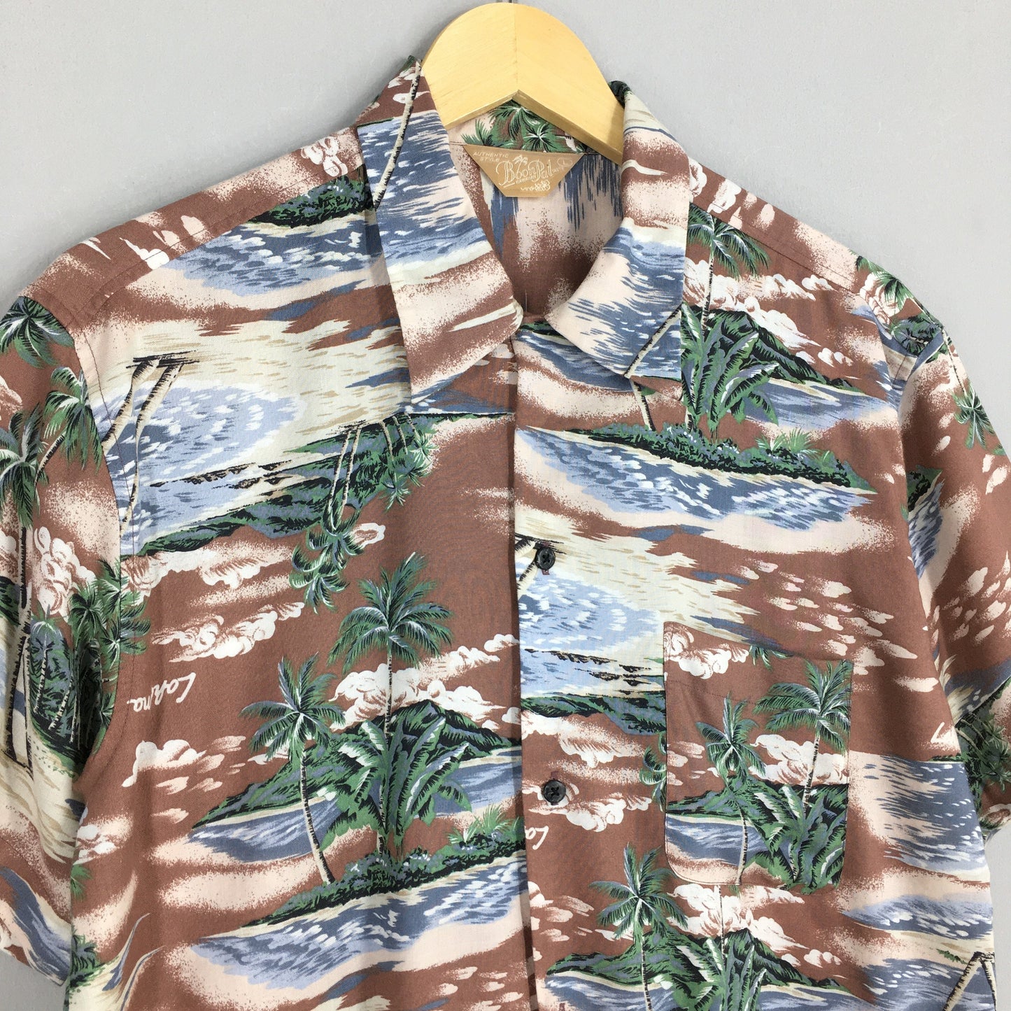 Japanese Hawaiian Aloha Coconut Tree Shirt Large