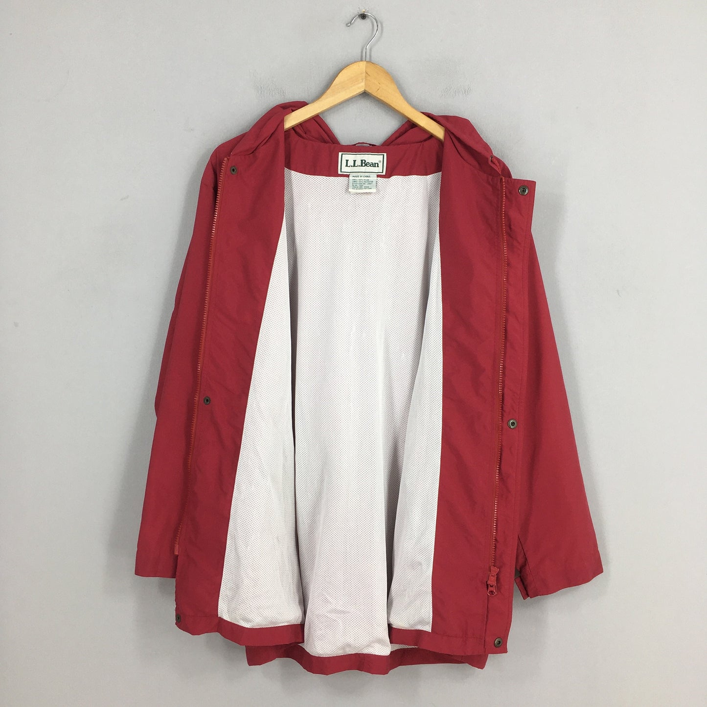 LL Bean Red Hoodie Jacket XLarge