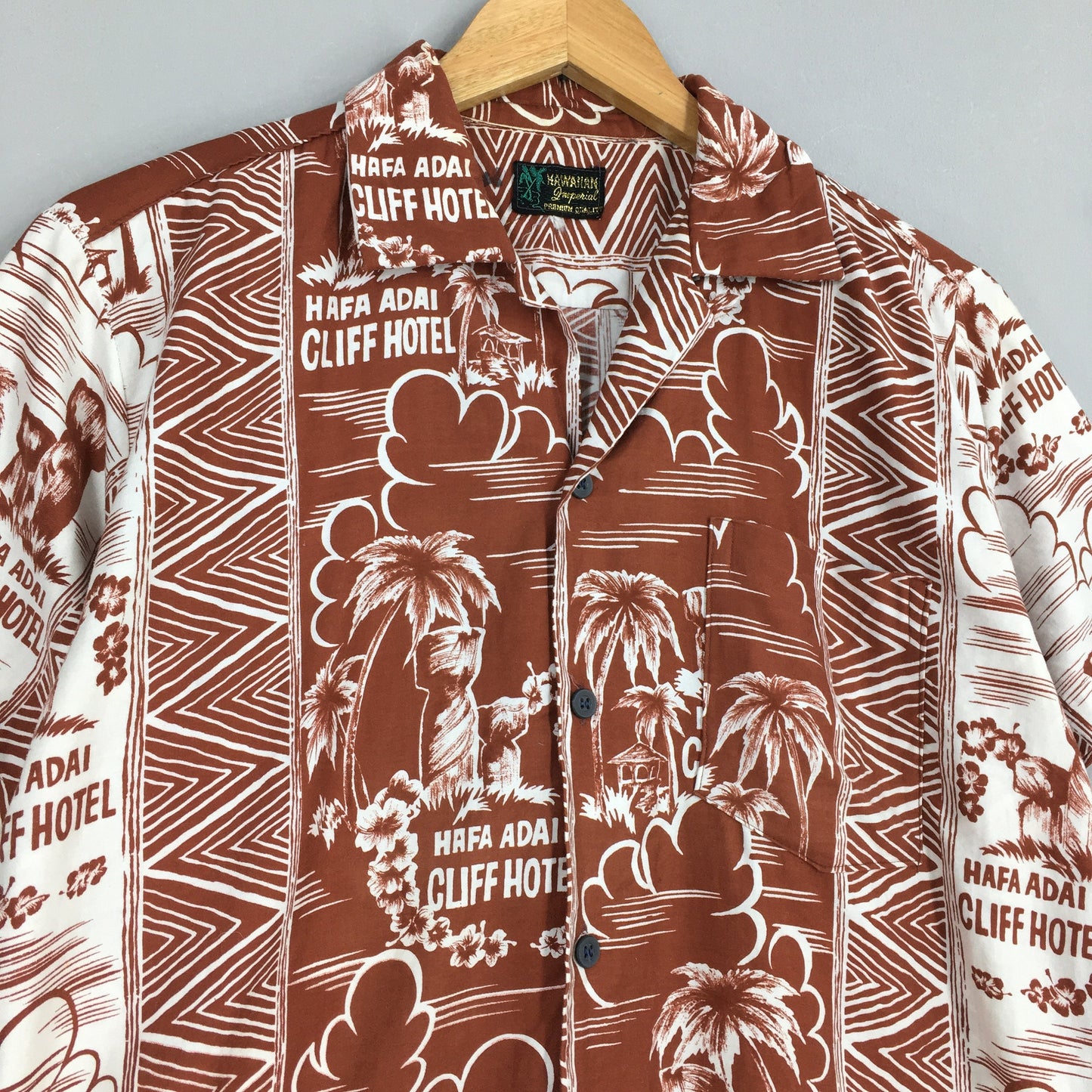 Vintage Hawaii Aloha Brown Shirts Medium