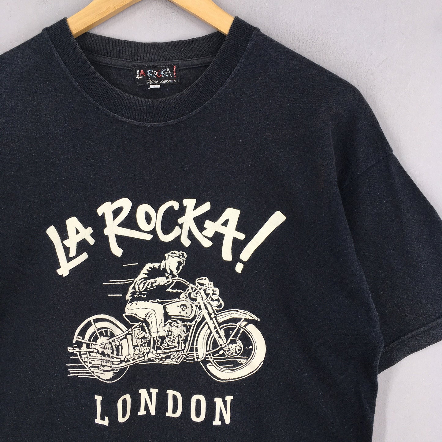 La Rocka Of London Black T shirt Large