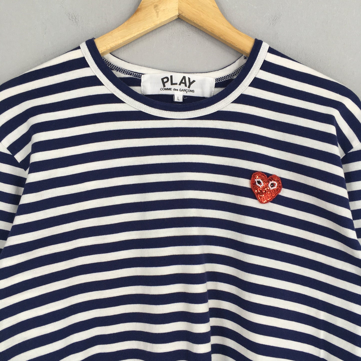 Comme Des Garcons Play Stripes T shirt Large