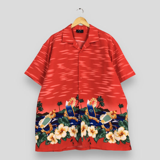 Leaves Hawaii Aloha Red Shirts 2XLarge