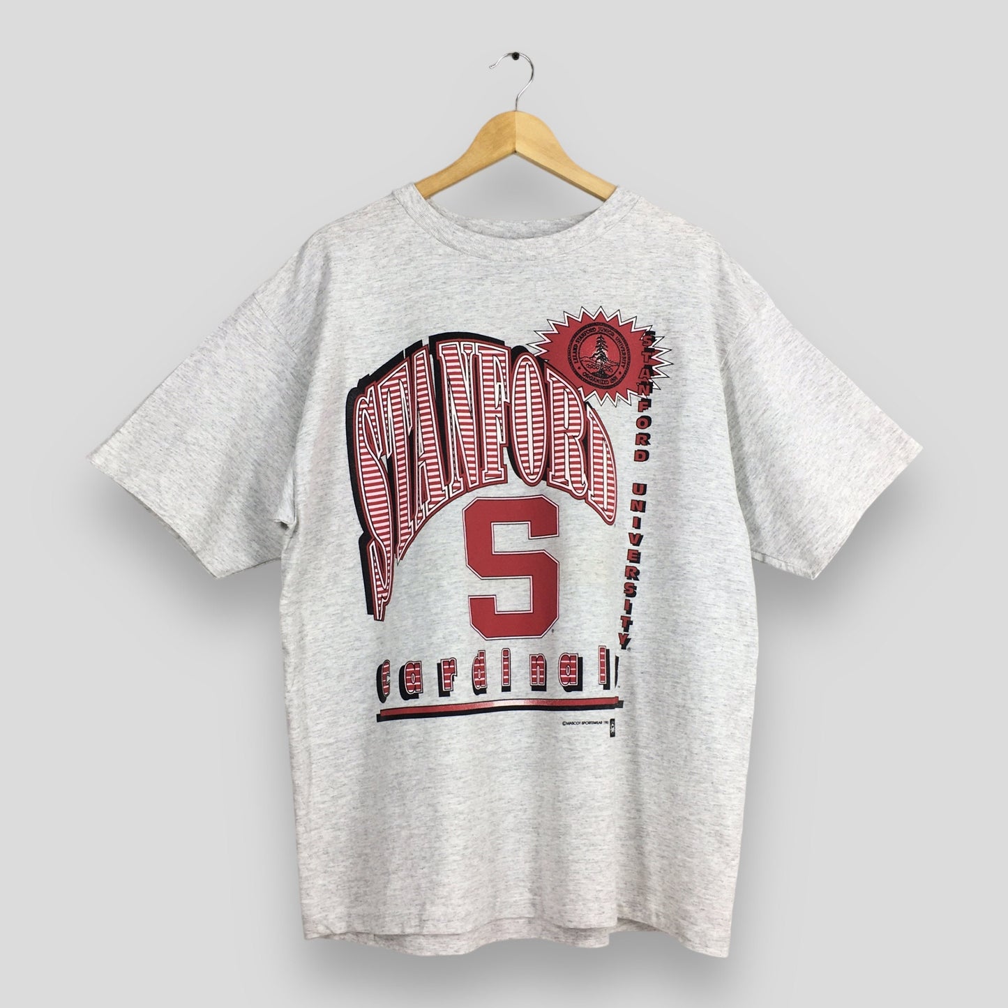 Stanford University Cardinals Ncaa Gray T shirt Large