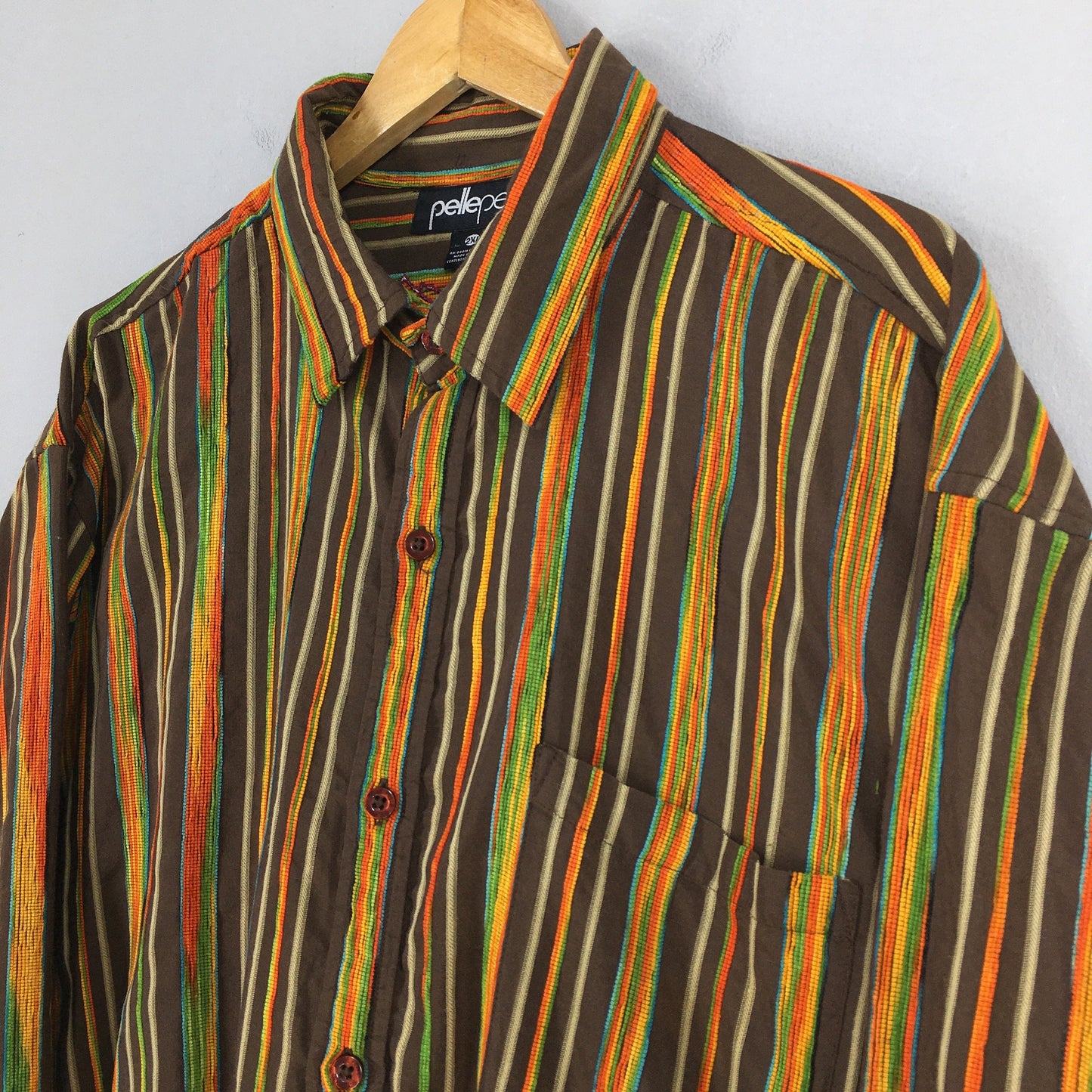 Pelle Pelle Multicolor Stripes Flannel Shirt XXLarge