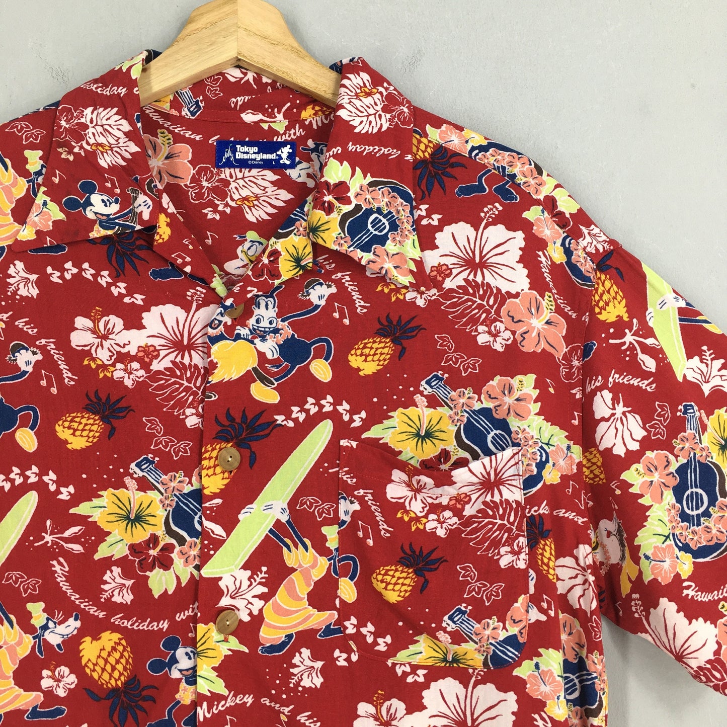 Hawaiian Mickey Mouse Aloha Tropical Shirt Large