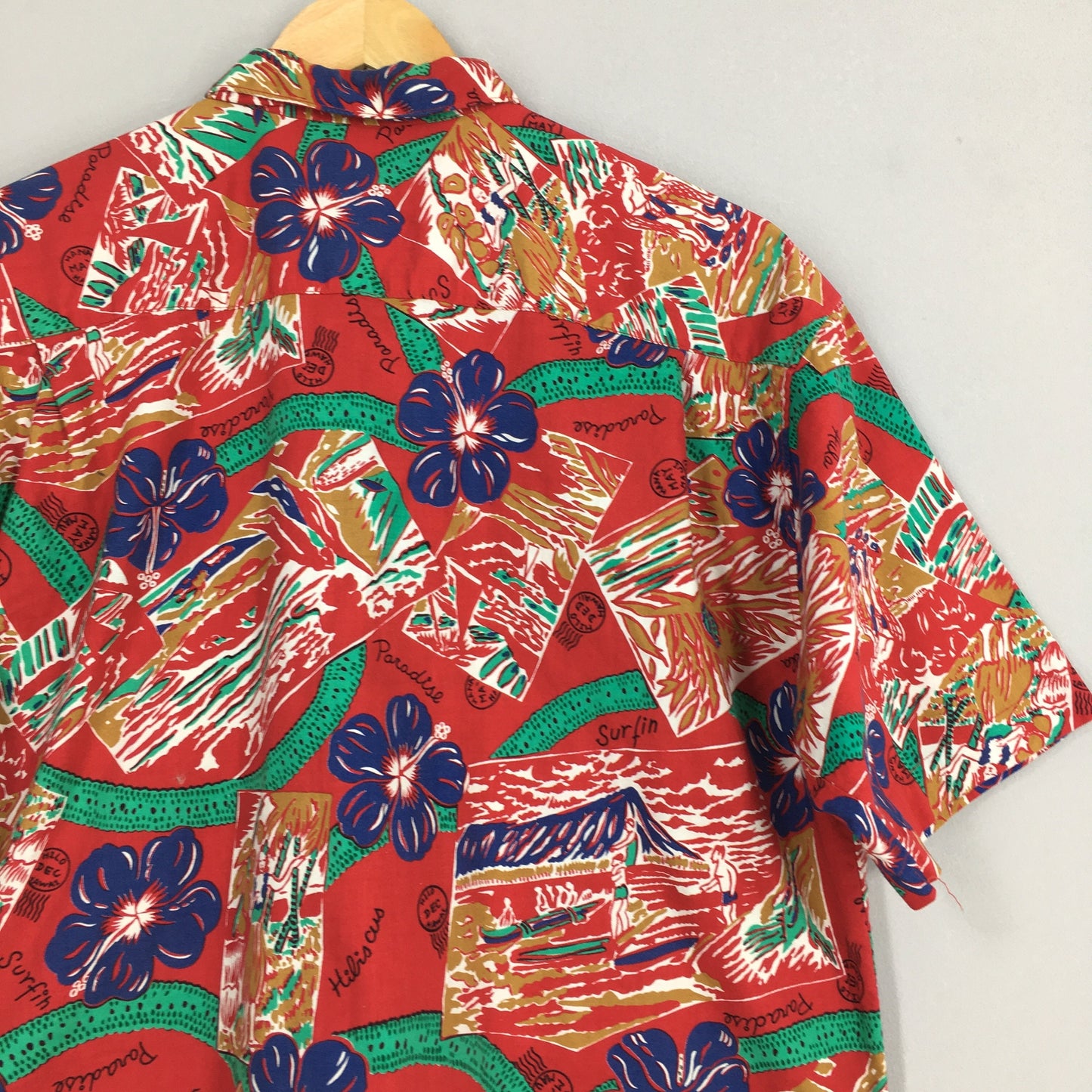 Kearney House Hawaiian Hibiscus Flower Tropical Rayon Shirt Medium