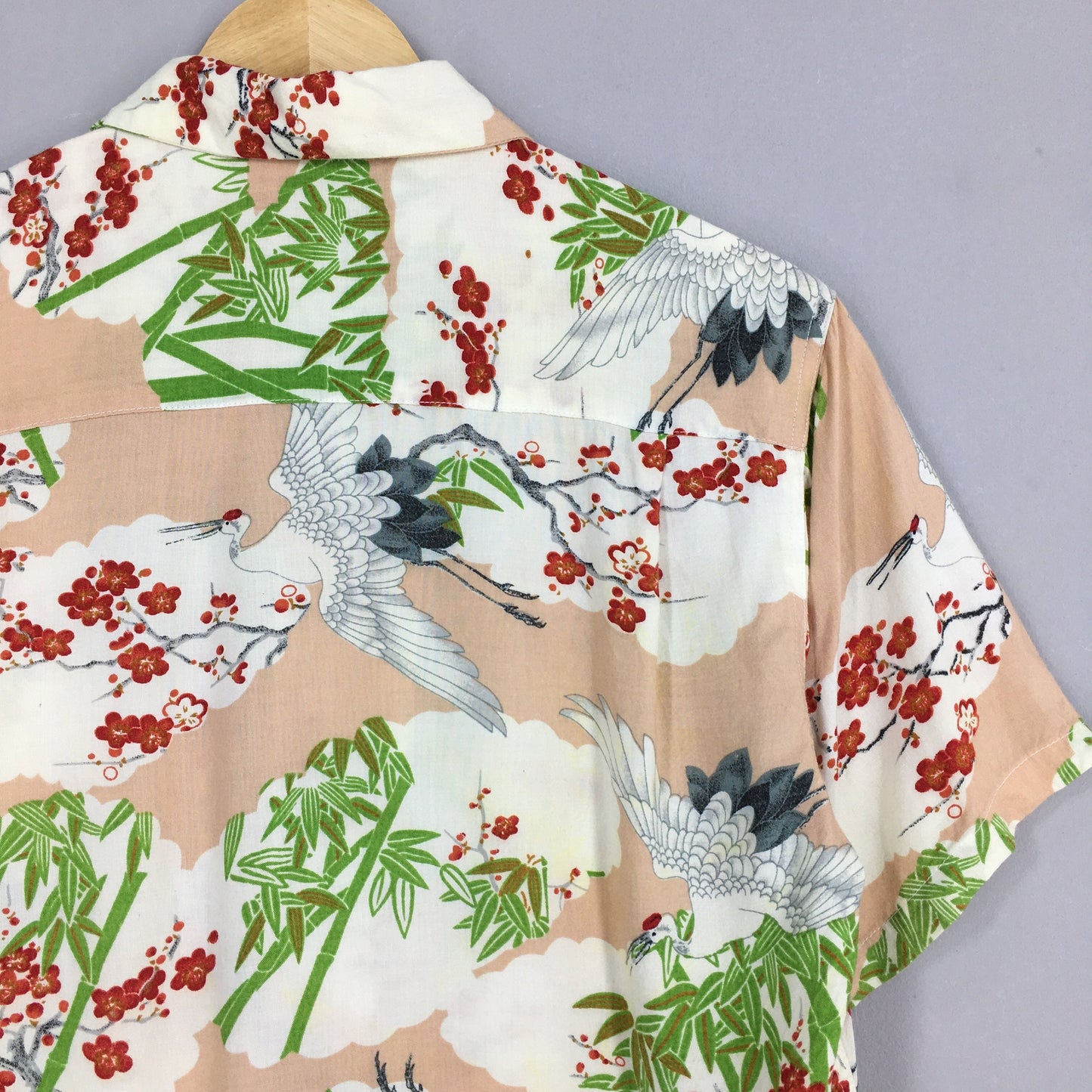 Hawaiian Honolulu Phoenix Bird Rayon Shirt Large