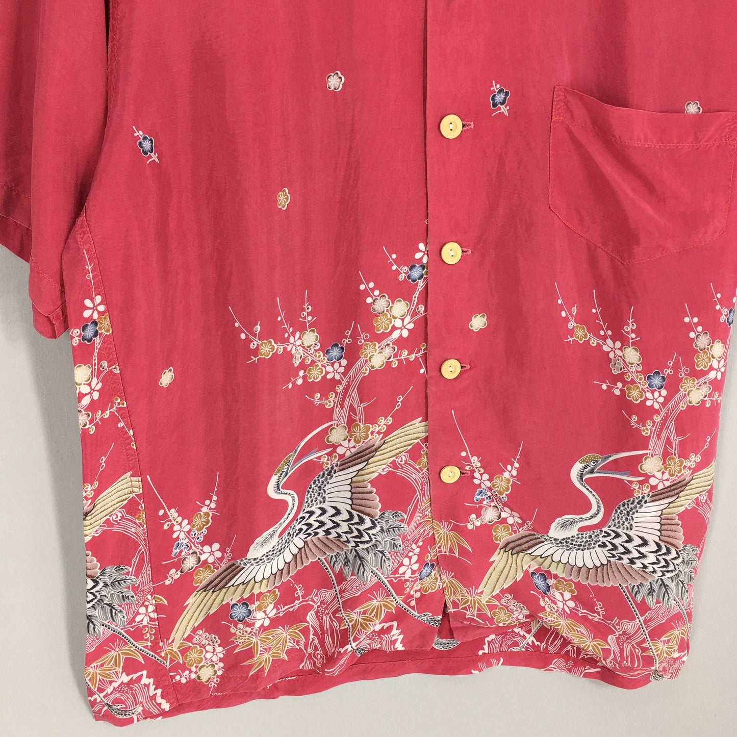 Kamehameha Rockabilly Hawaiian Phoenix Bird Shirt Medium