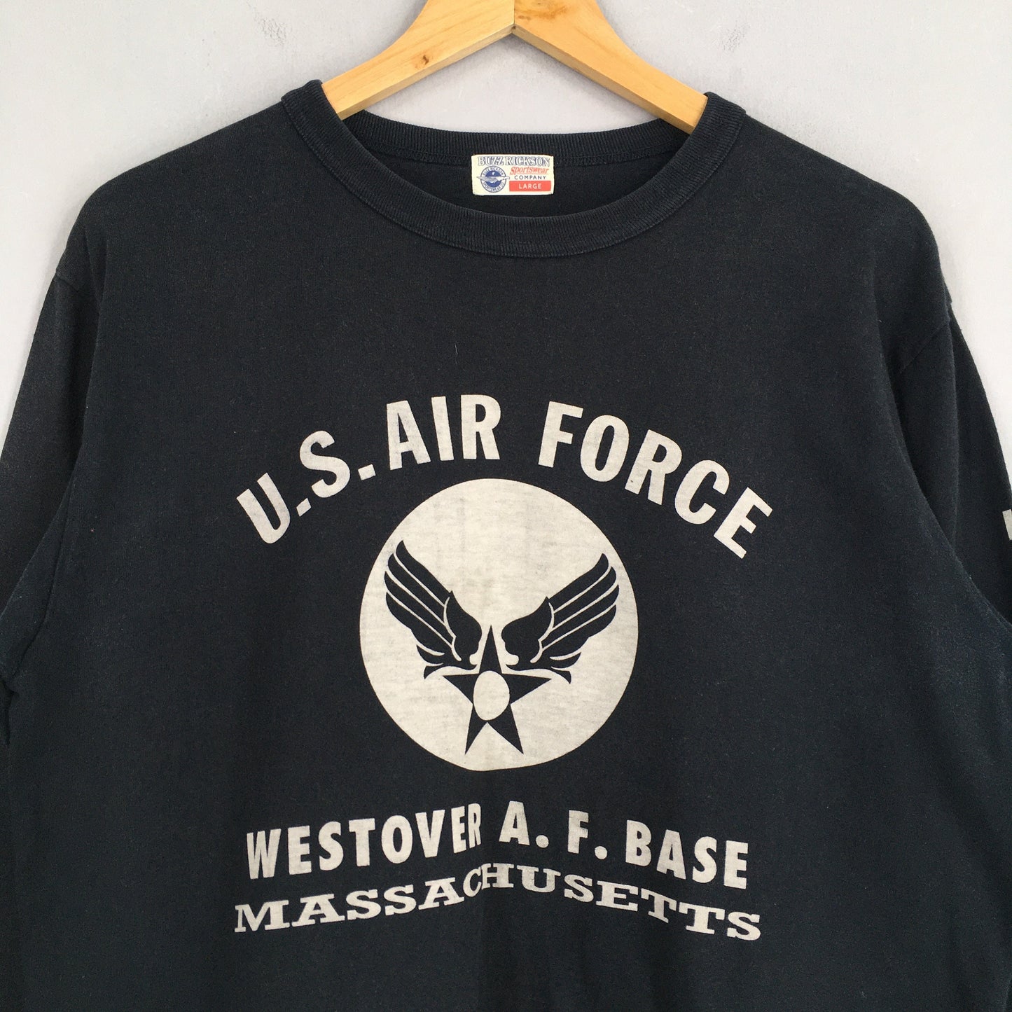 Buzz Rickson Usa Army Air Force Black T shirt Large