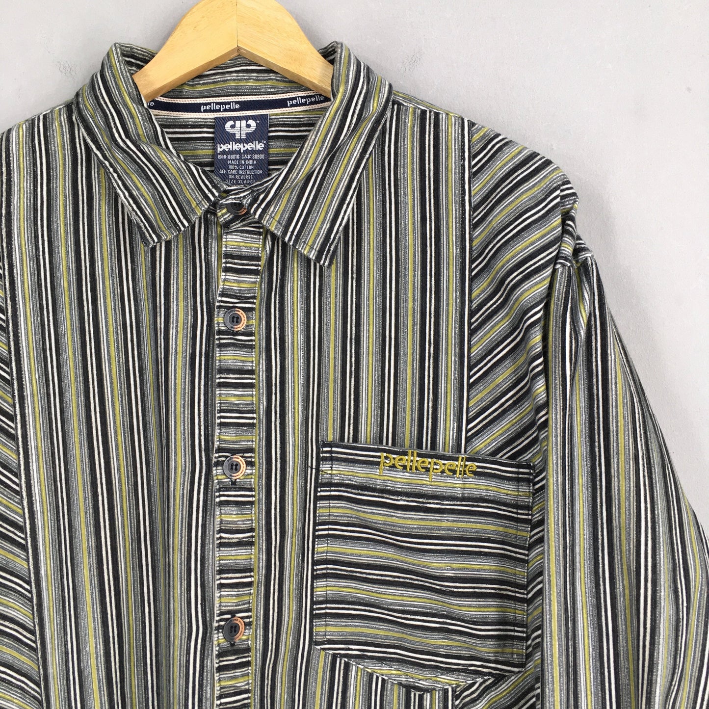 Pelle Pelle Multicolor Stripes Corduroy Shirt XLarge