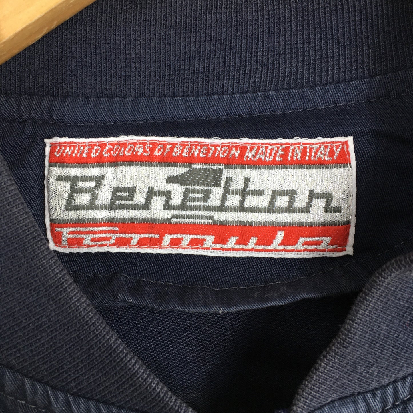 Benetton Formula 1 Embroidery Blue Cotton Jacket Large