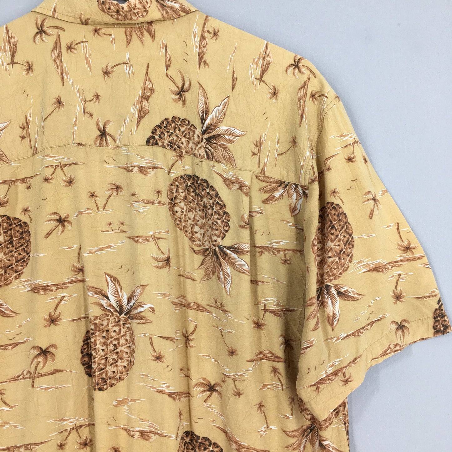 Hawaiian Pineapples Aloha Tropical Rayon Shirt Large