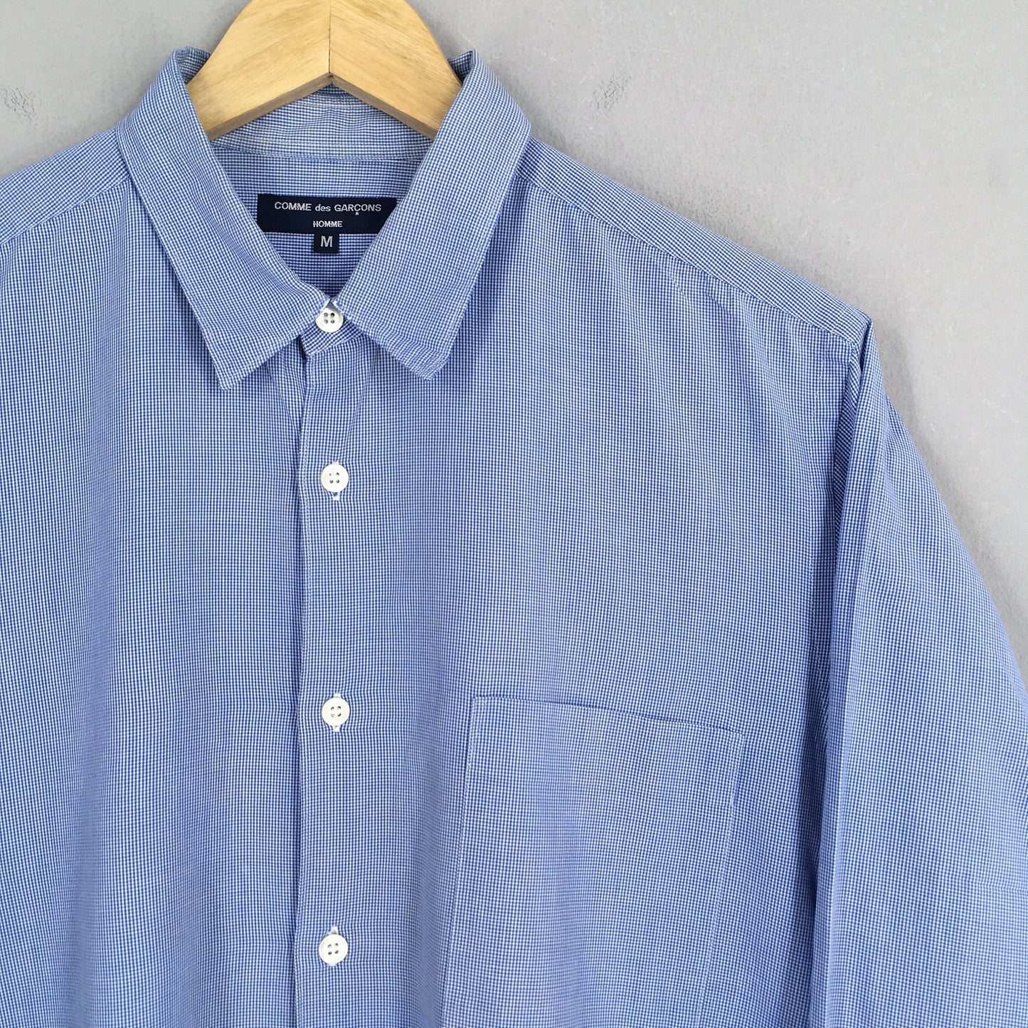 Comme Des Garcons Homme Blue Checkered Oxfords Shirt Medium