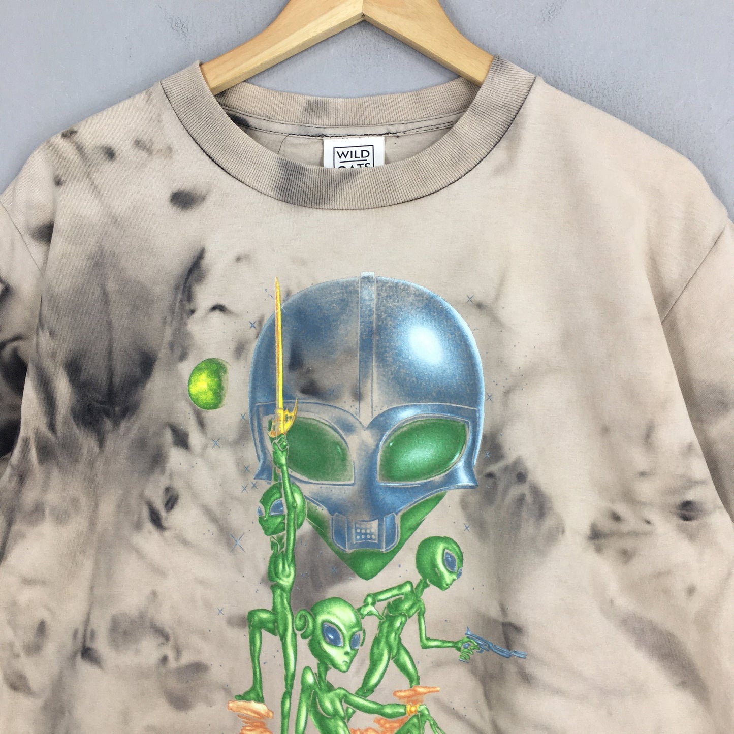 Alien Head Area 51 Bleach T shirt Medium