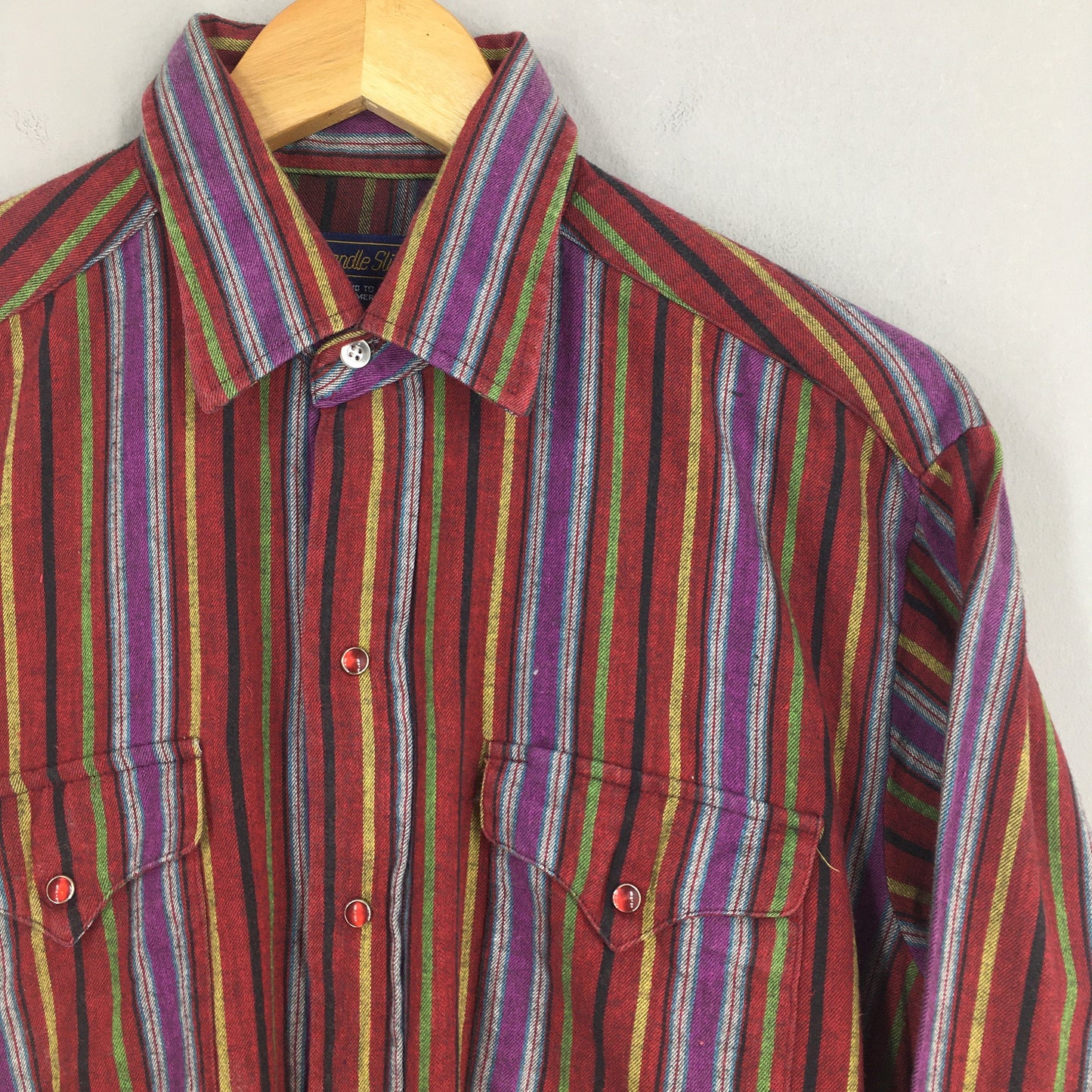 Panhandle Slim Multicolor Stripes Western Shirt Medium