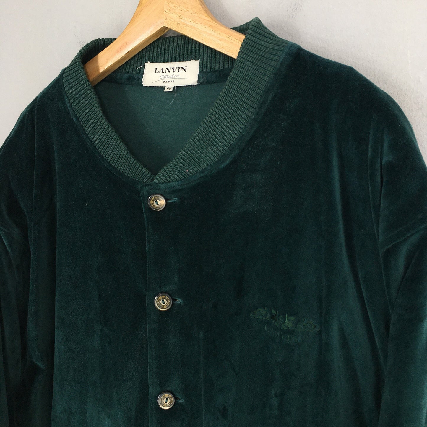 Lanvin Studio Paris Green Velour Jacket Medium