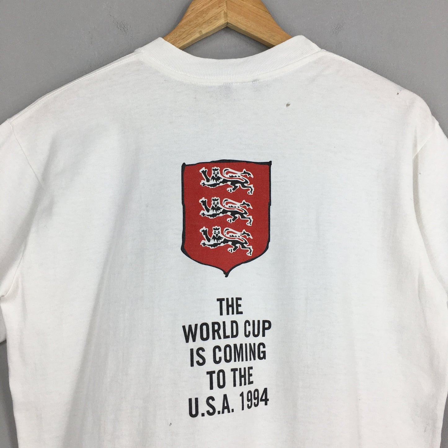 England World Cup Usa 1994 Football White T shirt Medium