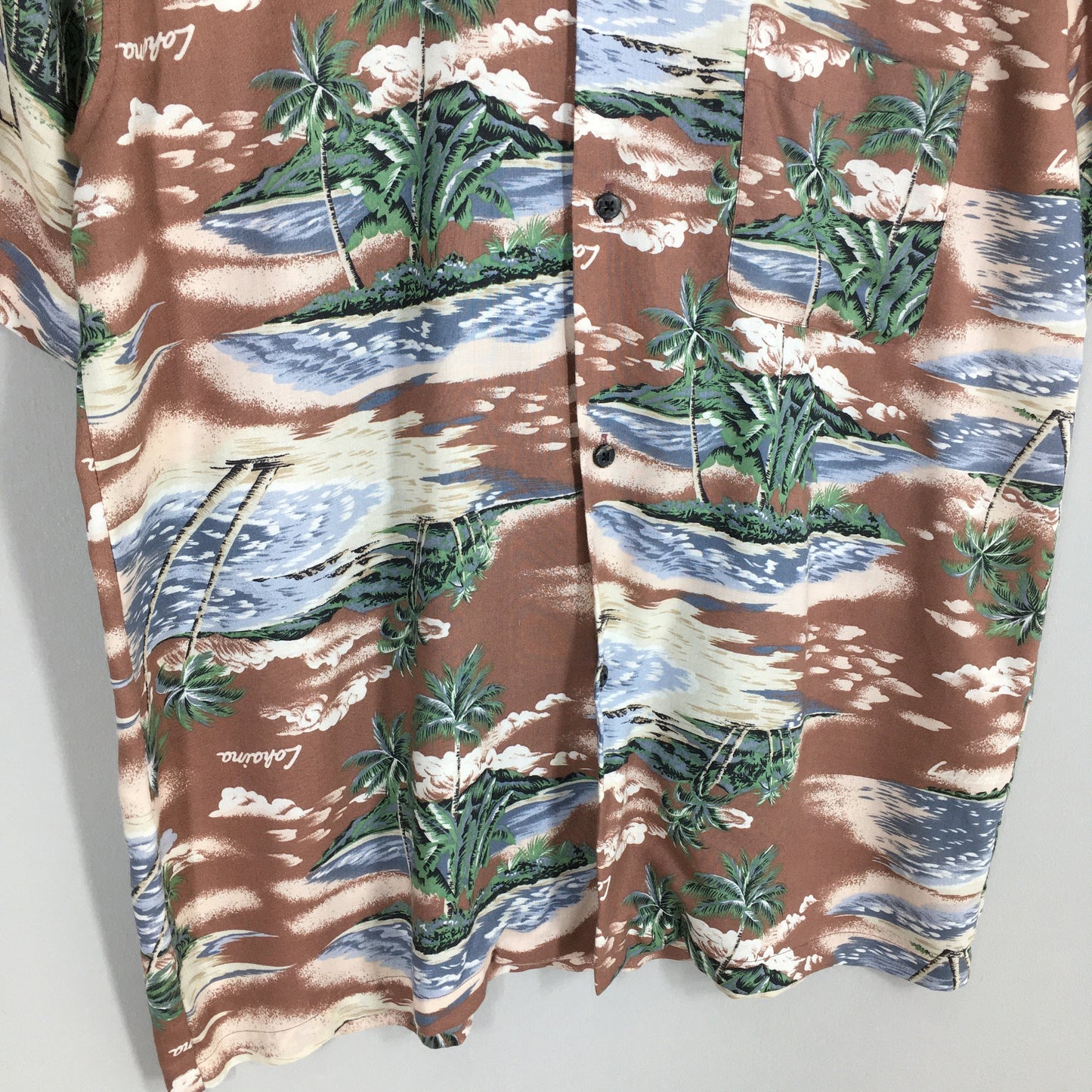 Japanese Hawaiian Aloha Coconut Tree Shirt Large