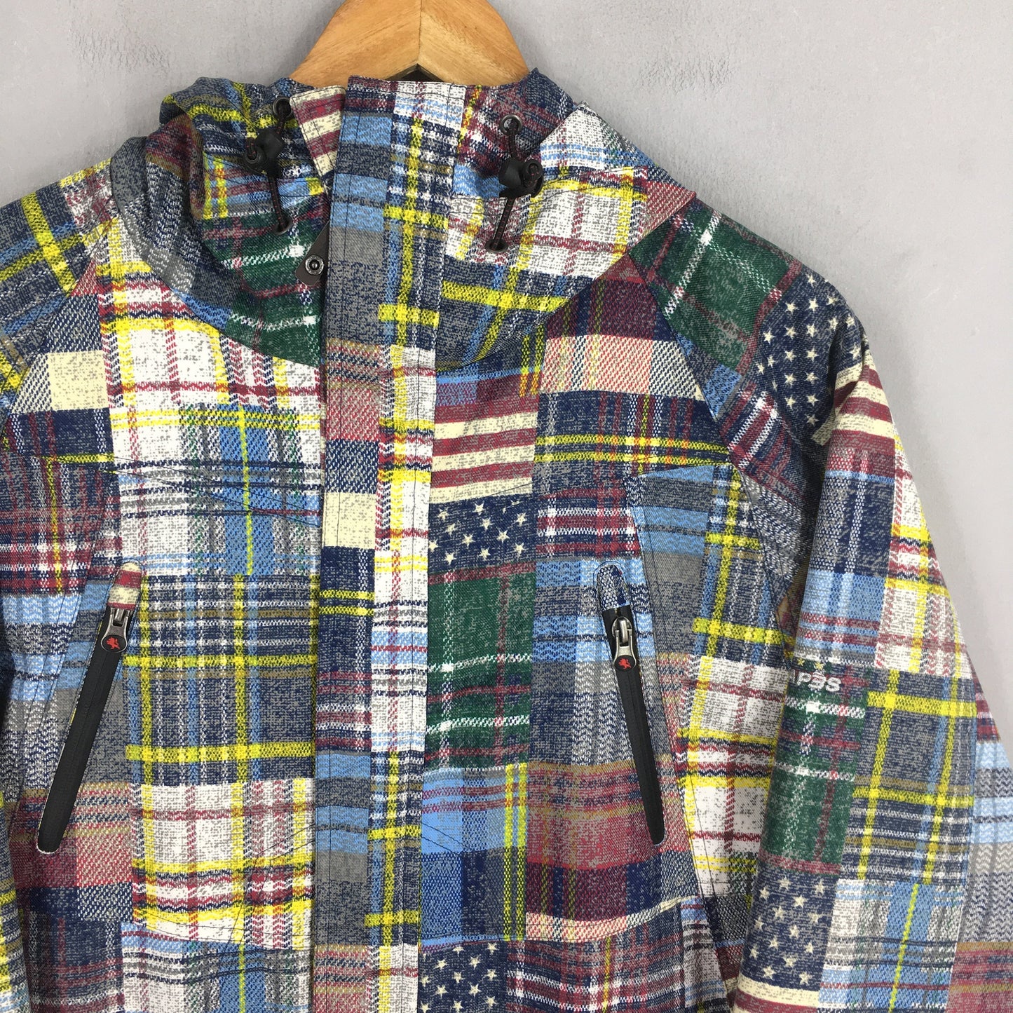 Plaid Checkered Ski Wear Hoodie Jacket Large