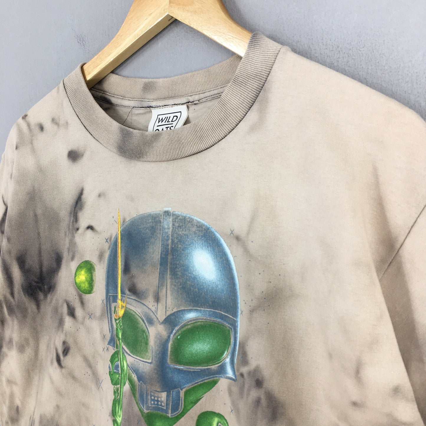 Alien Head Area 51 Bleach T shirt Medium