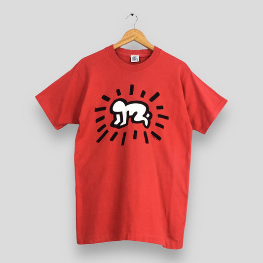 Keith Haring Radiant Baby Pop Art Red T shirt Medium