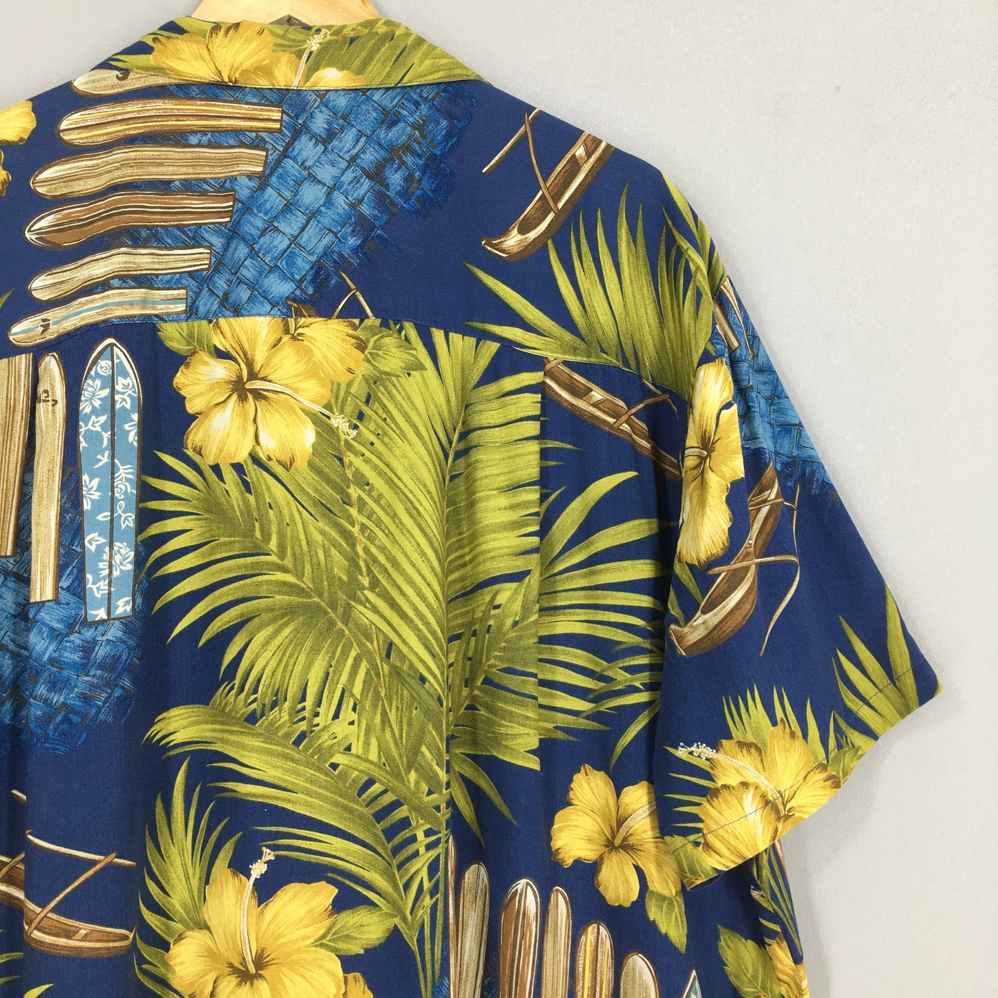 Vintage Diamond Head Floral Leaves Hawaii Aloha Rayon Shirt XLarge