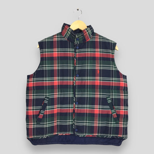 Polo Ralph Lauren Reversible Plaid Vest Jacket Medium