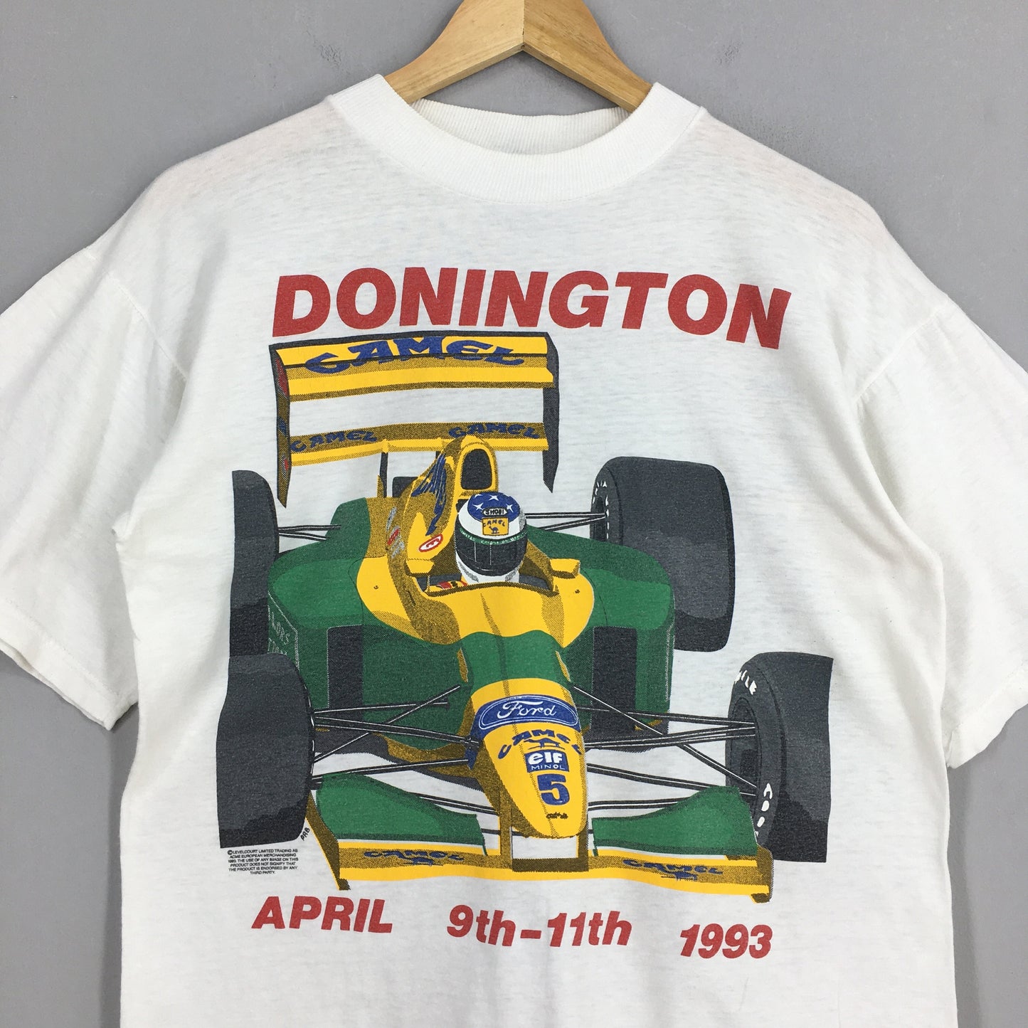 Donington Grand Prix 1993 Camel Ford White T shirt Medium