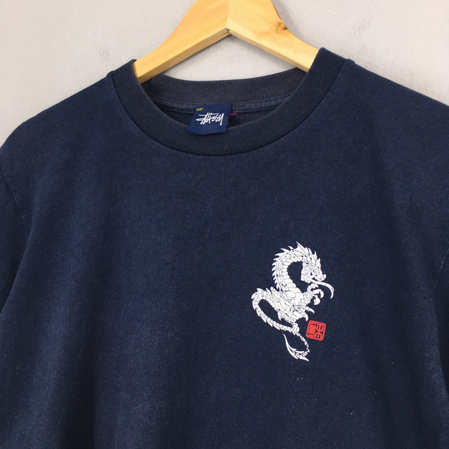 Stussy Dragon Usa Skater Blue T shirt Medium