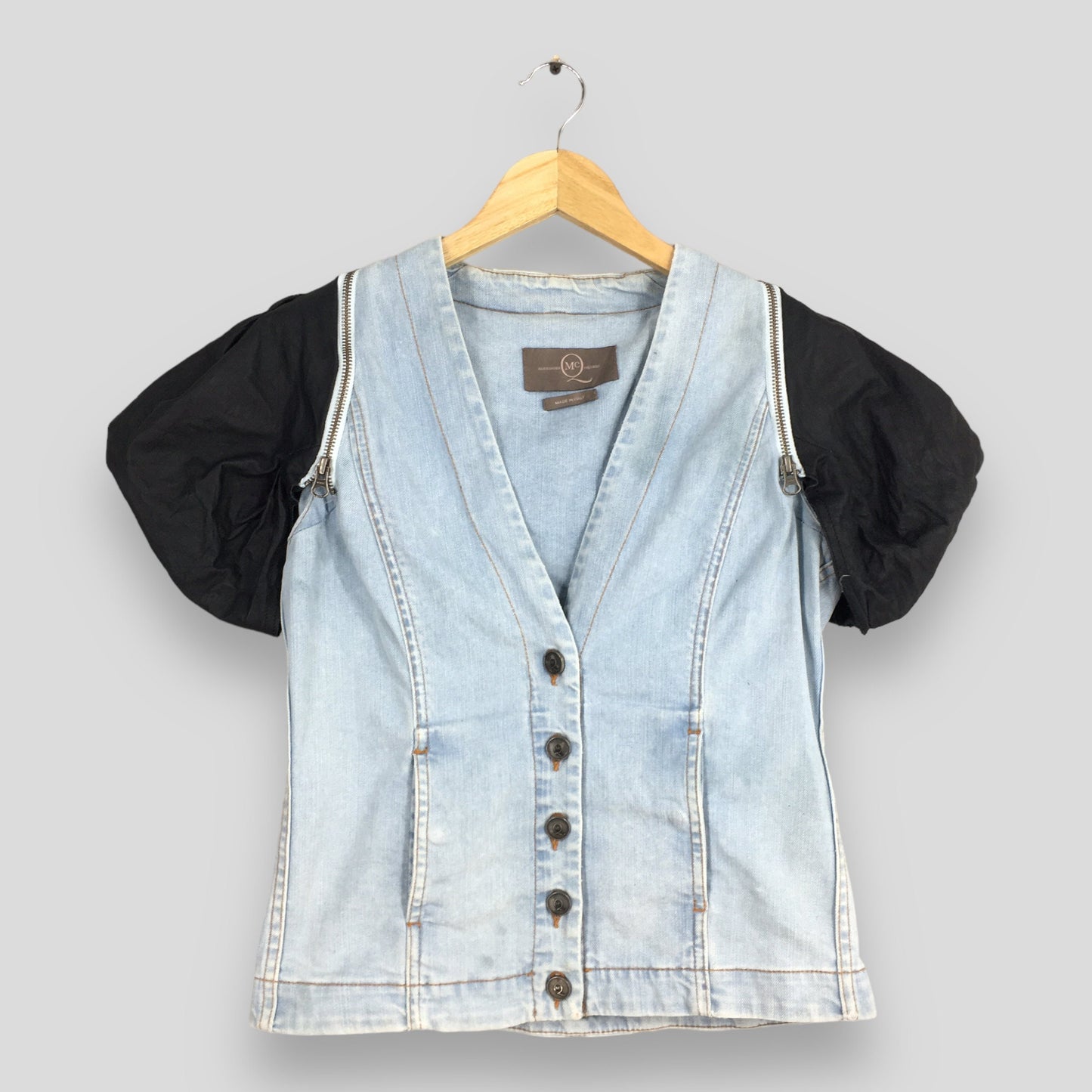 Alexander Mcqueen Denim Vest Ladies Jacket XSmall