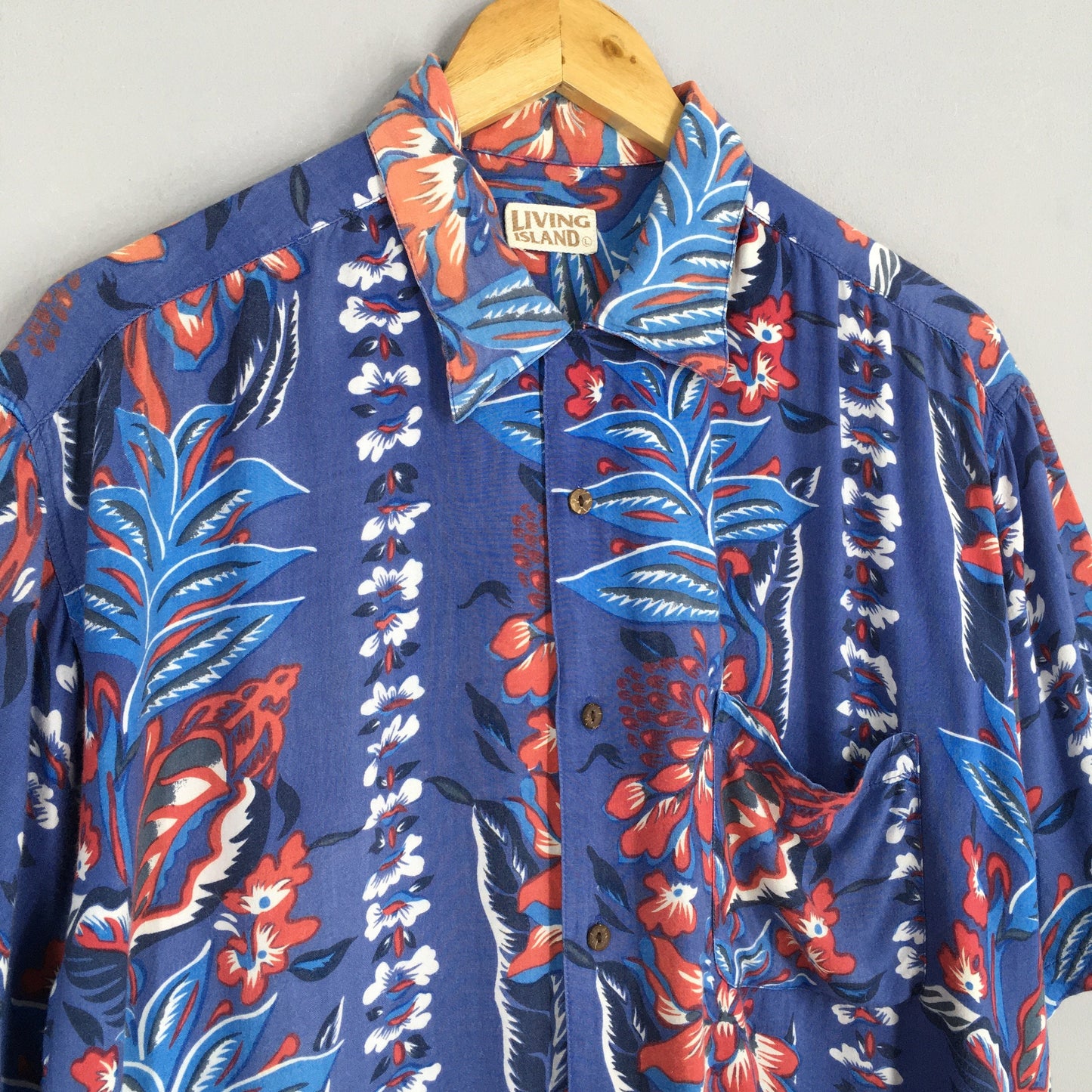 Living Island Hibiscus Flower Tropical Hawaii Shirt Large