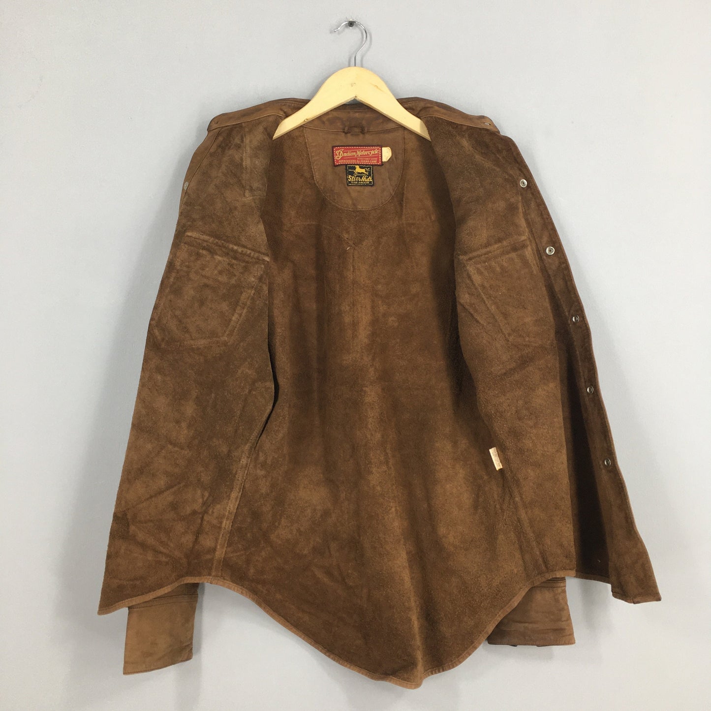 Sugar Cane Motorcycle Brown Suede Leather Shirt Medium