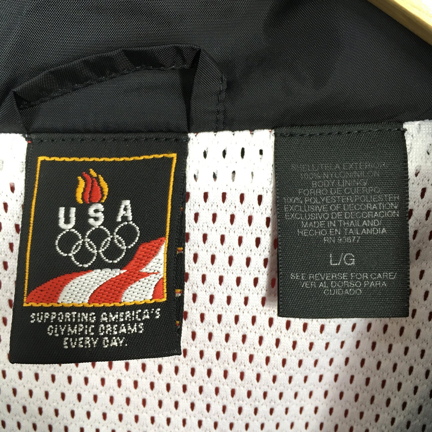 Usa Olympics Black Windbreaker Jacket Large