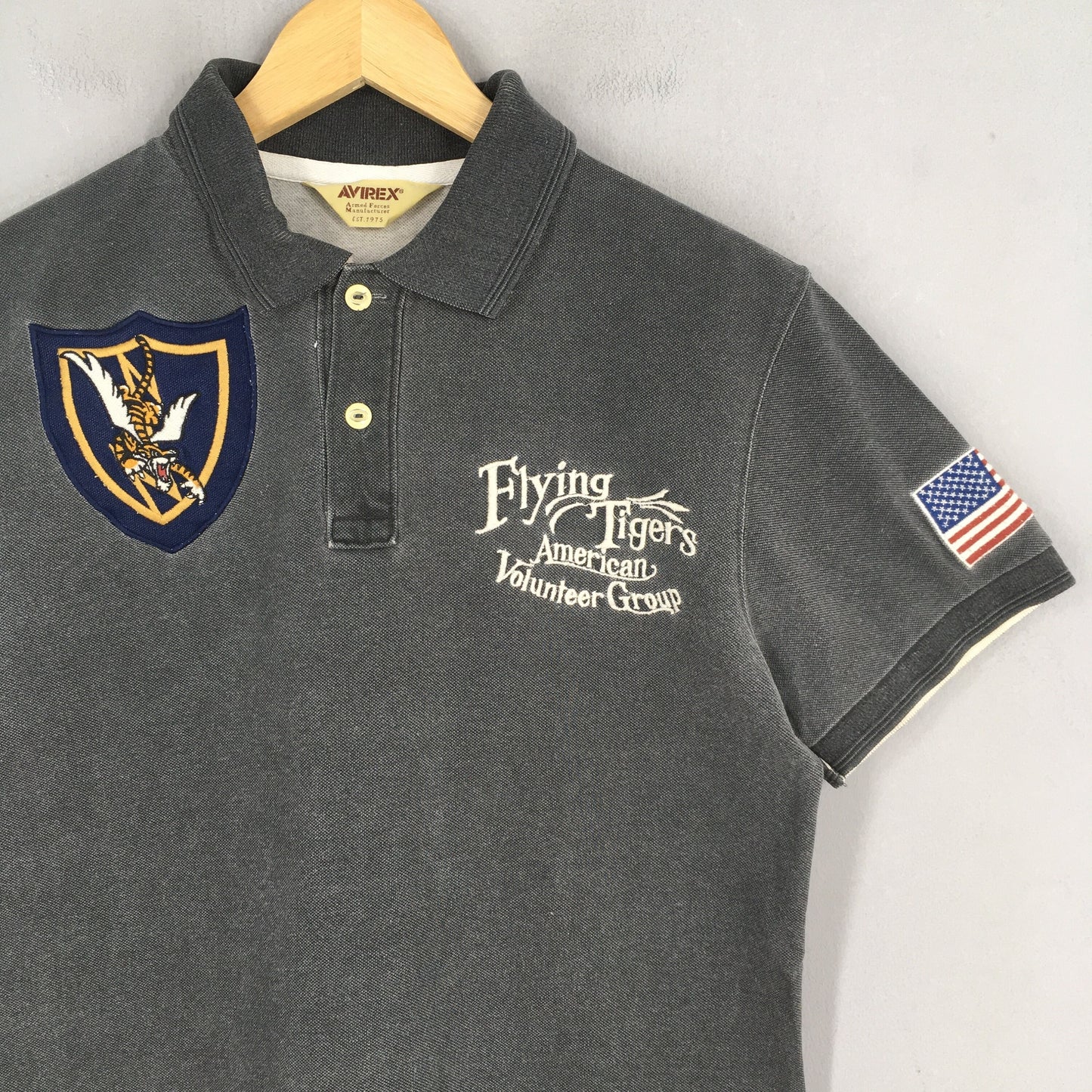 Avirex Flying Tigers Air Force Polo Shirt Large