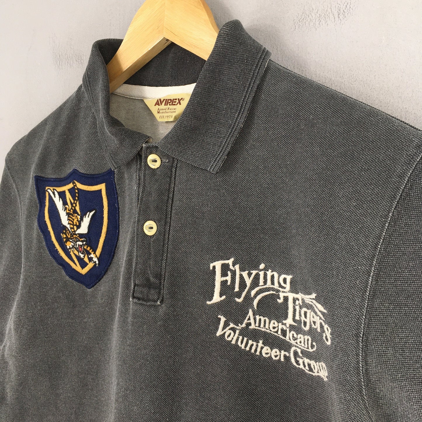 Avirex Flying Tigers Air Force Polo Shirt Large