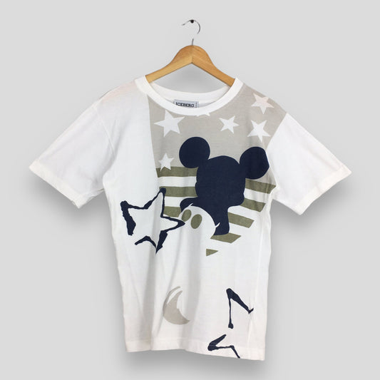 Iceberg Italy Mickey Mouse Cartoon White T shirt Small