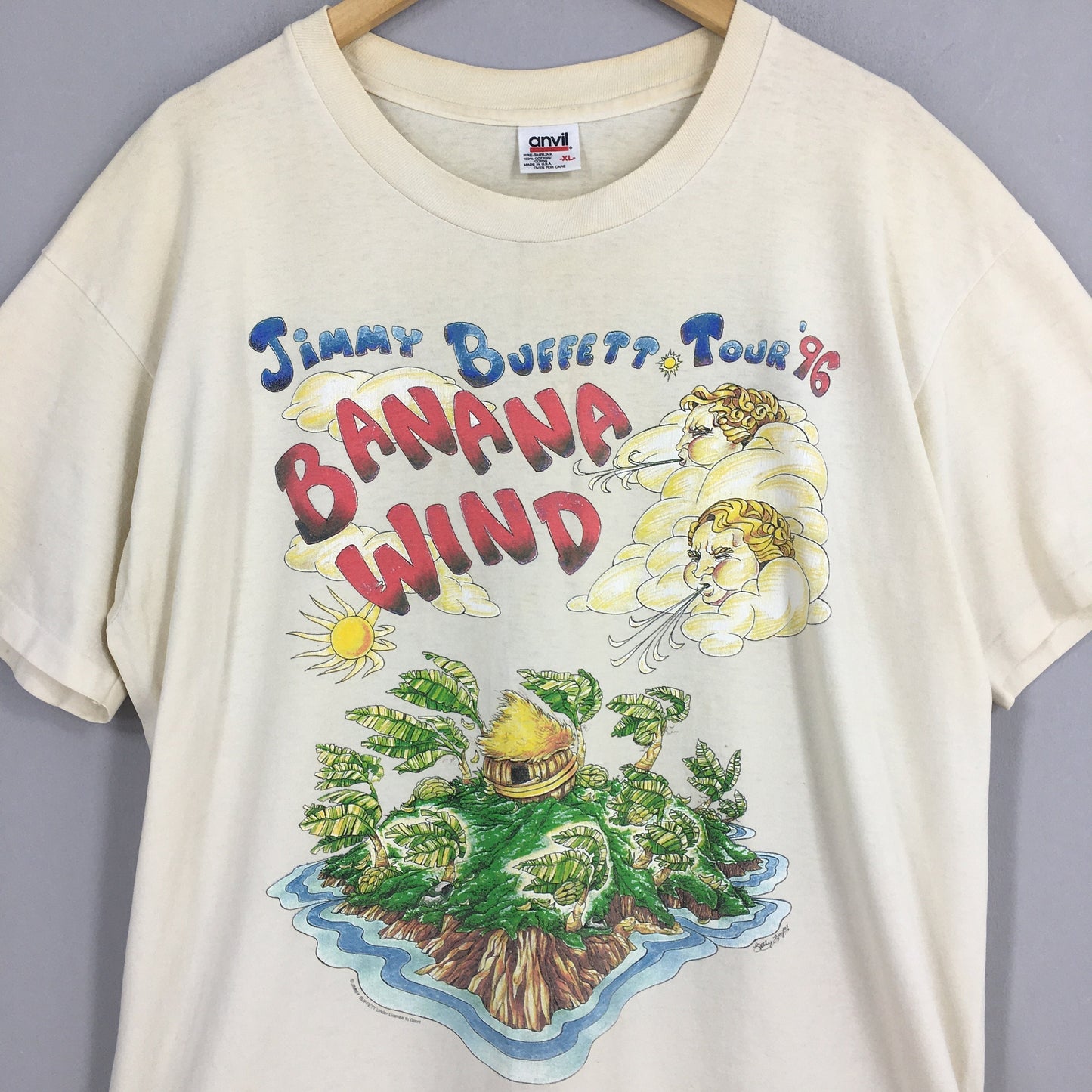 Jimmy Buffett Banana Wind Tour 96 Tshirt XLarge