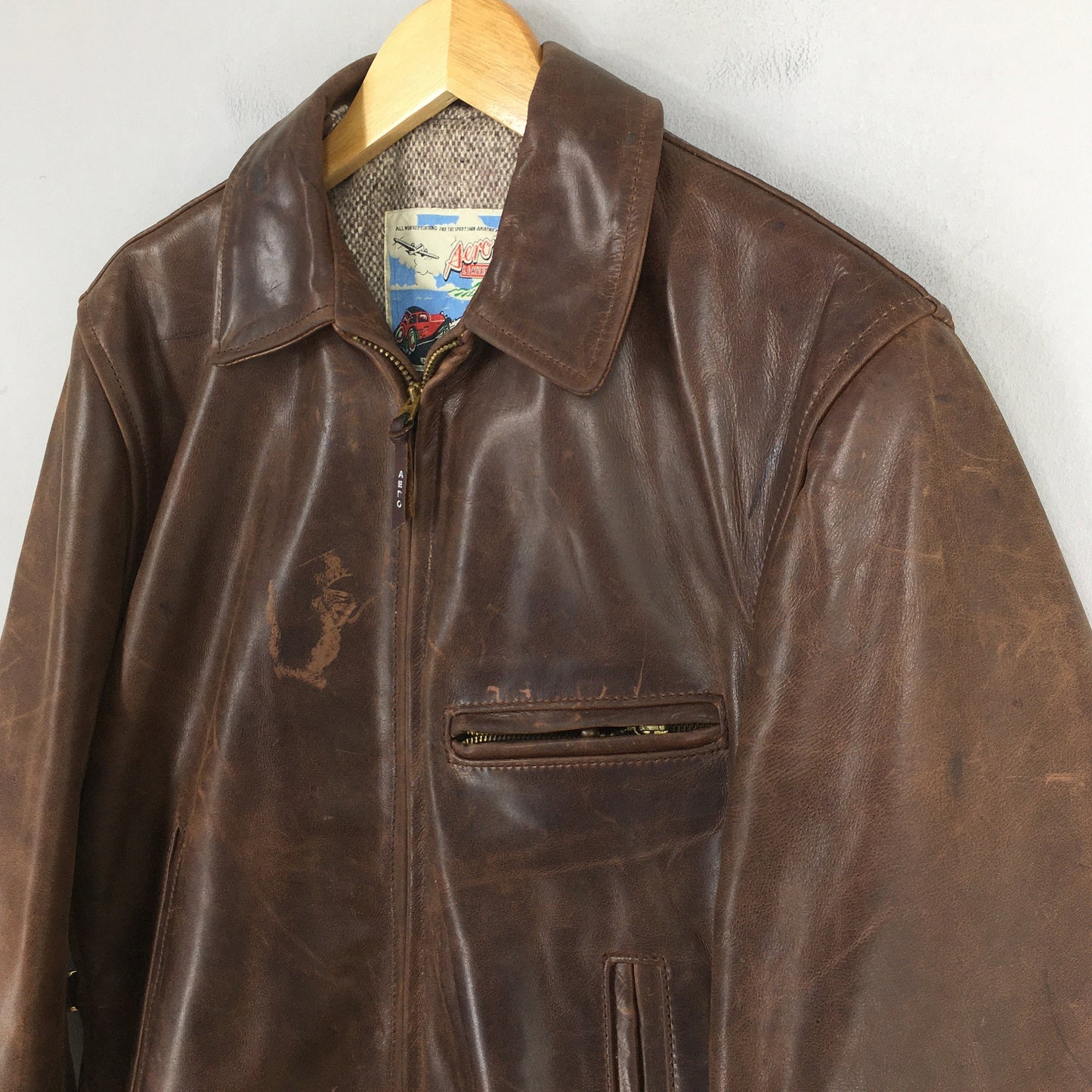 Aero Leather Steerhide NYC Punk Jacket Medium