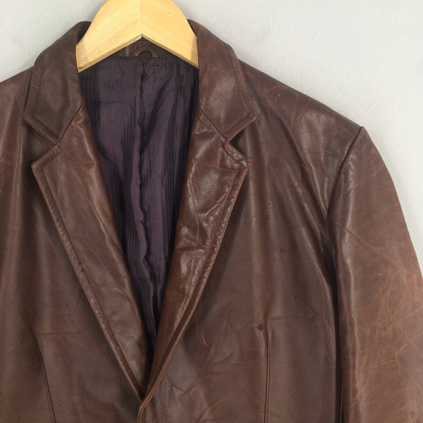 Tornado Mart Cowhide Brown Leather Jacket Medium