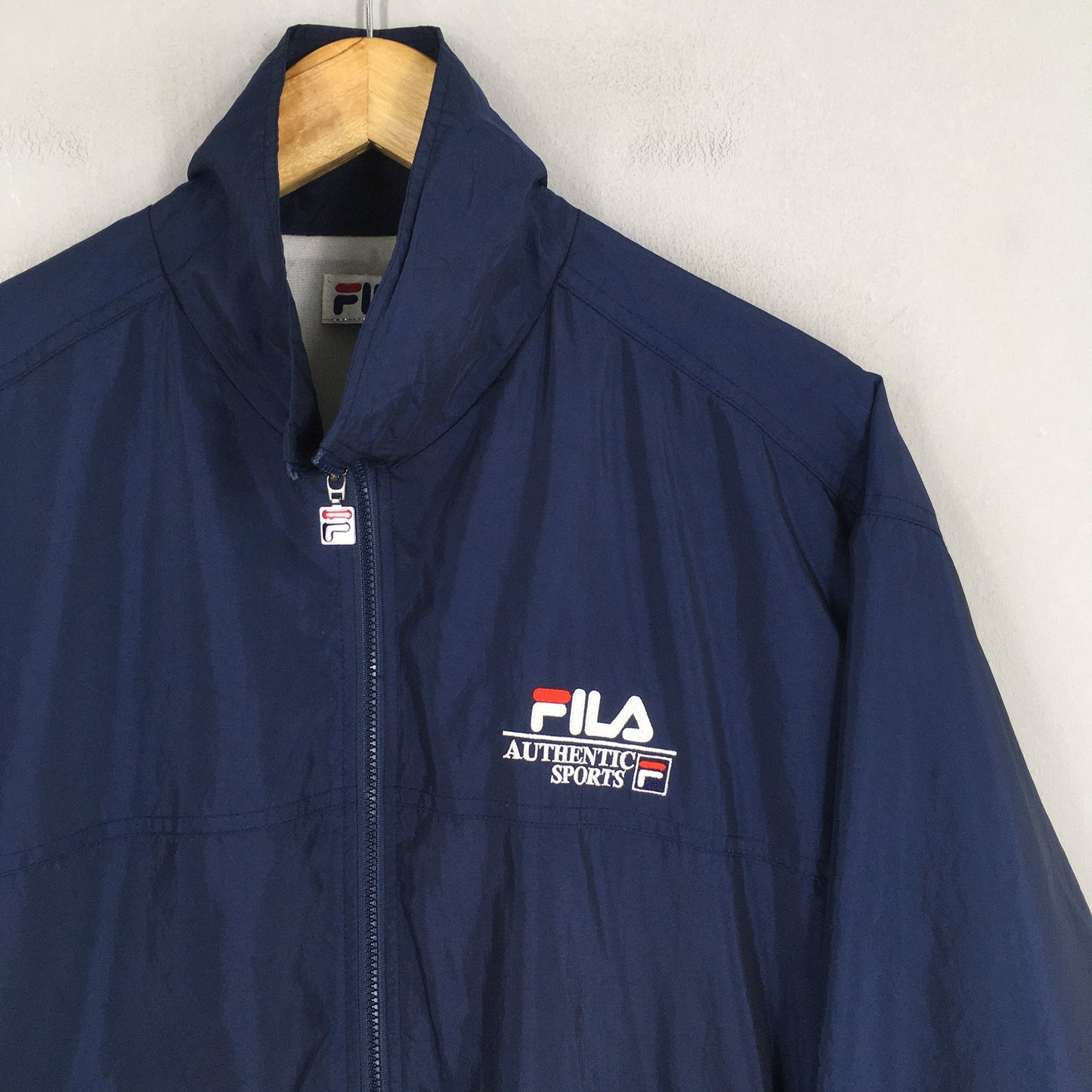 Fila Sports Blue Windbreaker Jacket Large