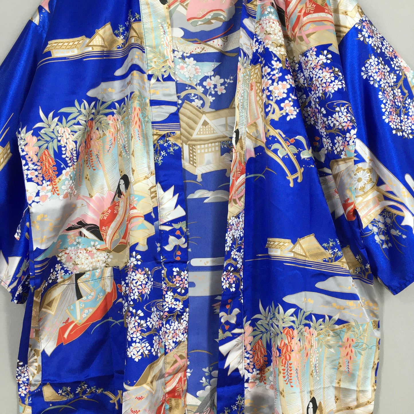 Geisha Japanese Sukajan Blue Kimono XLarge