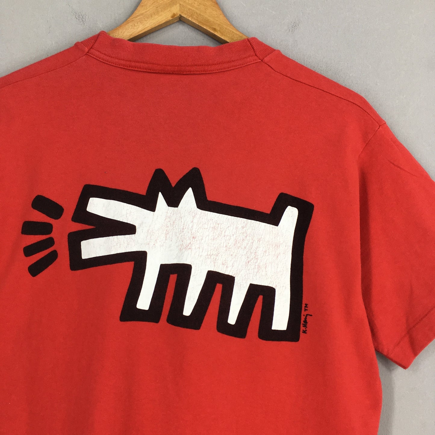 Keith Haring Radiant Baby Pop Art Red T shirt Medium