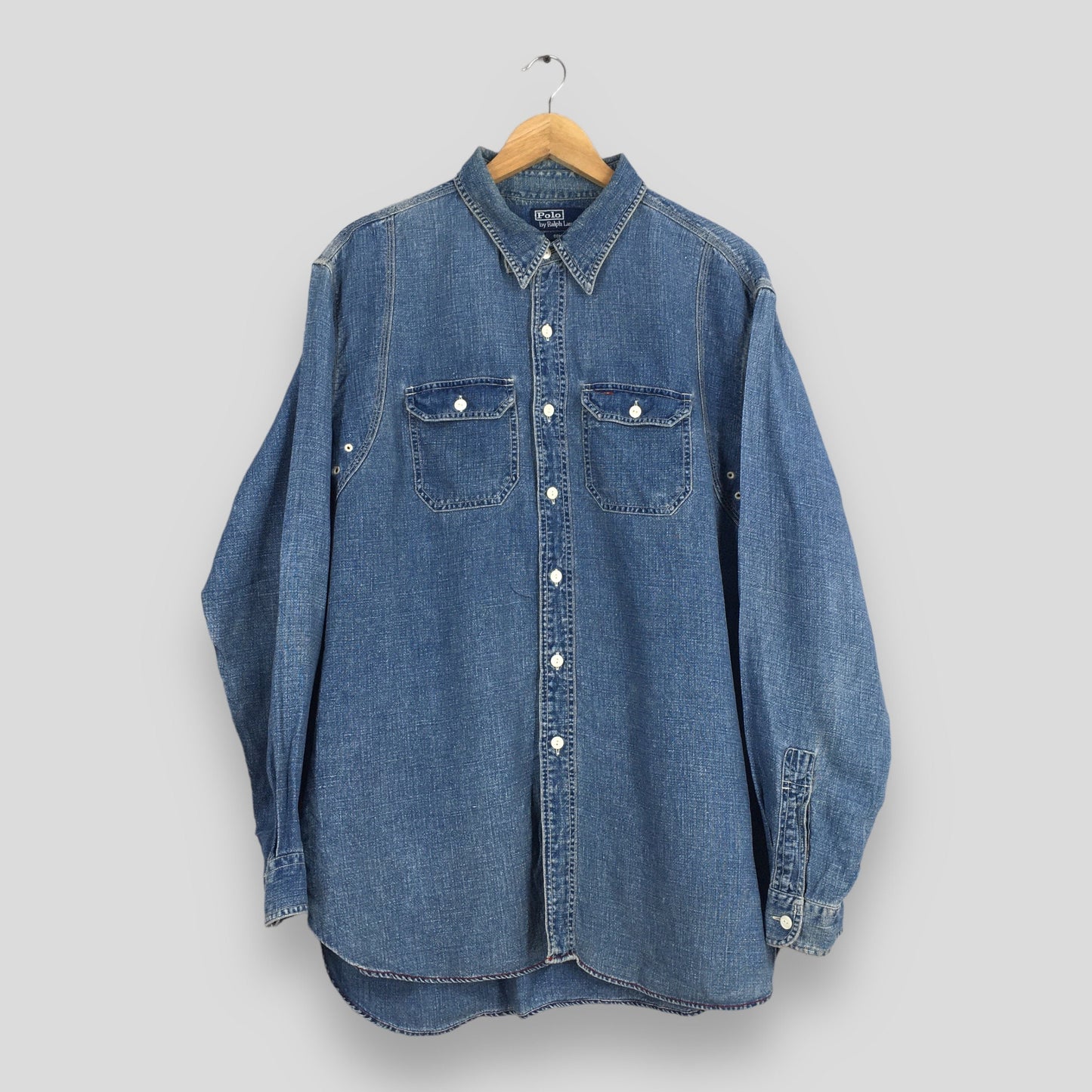 Polo Ralph Lauren Jeans Blue Linen Shirt XLarge