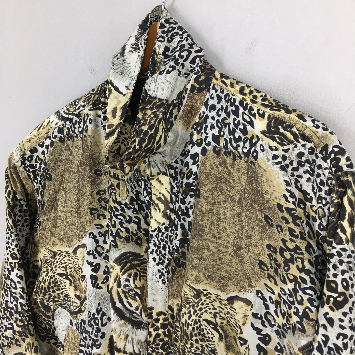 Fuda Tiger Leopard Patterned Silk Jacket Small