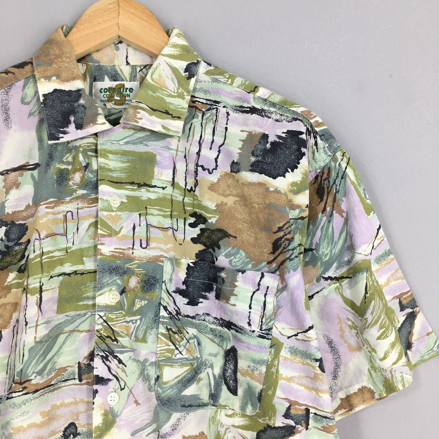 Psychedelic Hawaiian Pop Art Aloha Cotton Shirt Medium