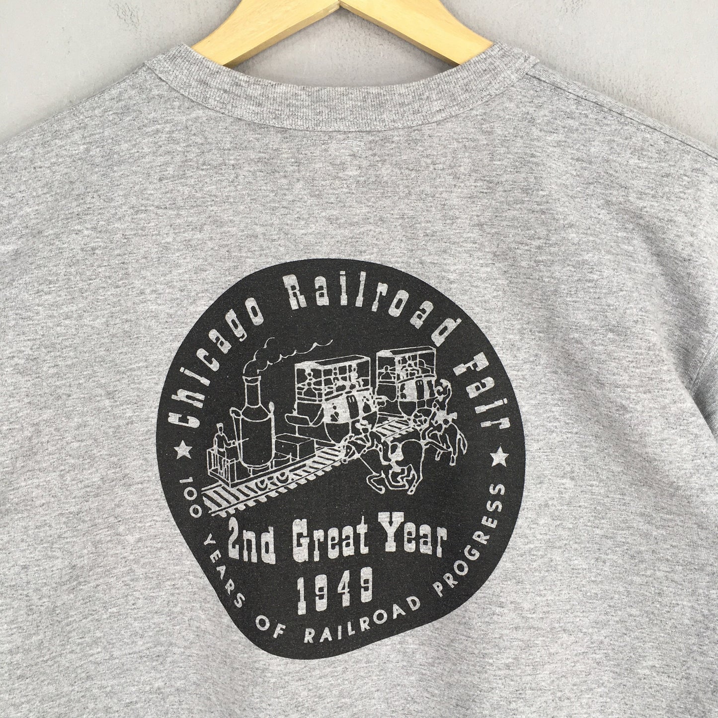 Real Mccoy's Great Northern Railway Gray T shirt Medium