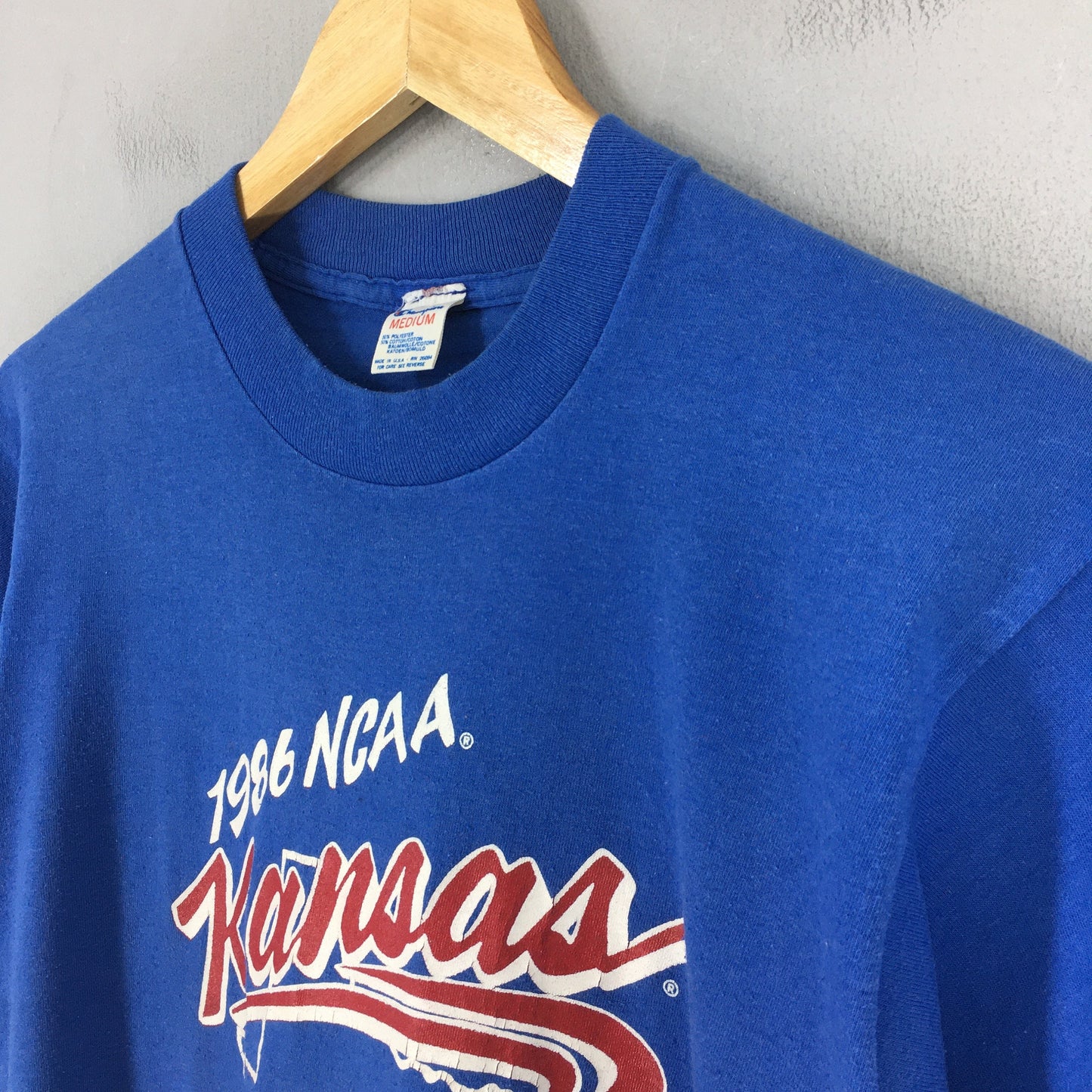 Vintage 80s University of Kansas Jayhawks Tshirt Medium