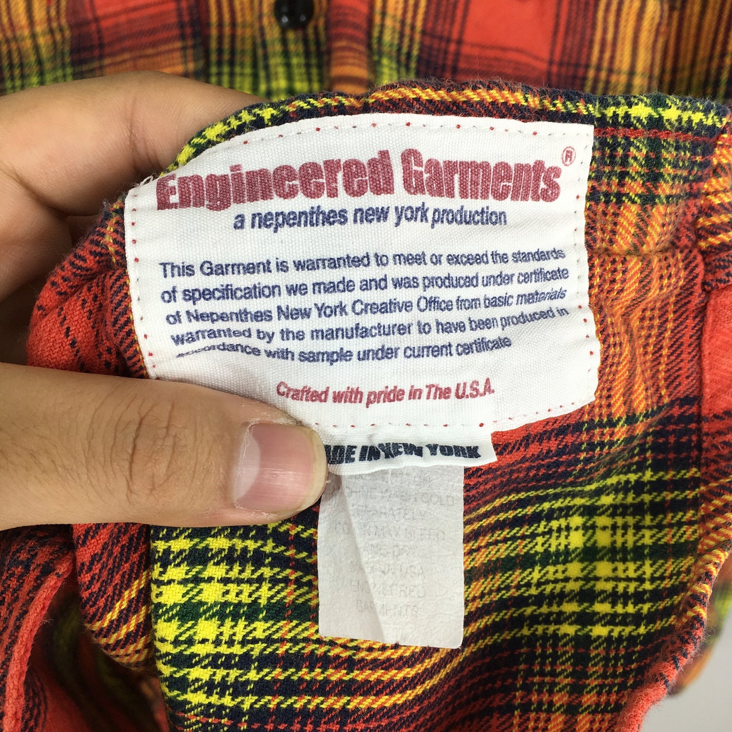 Engineered Garments Japan Plaid Shadow Flannel Shirt Small