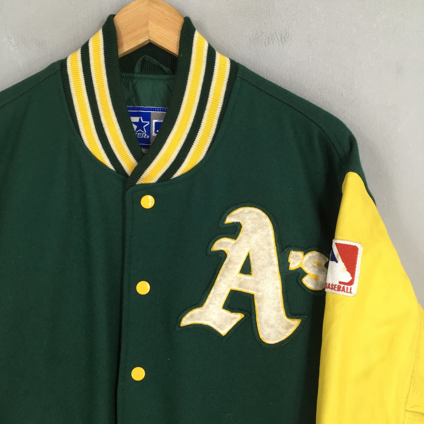 Oakland Athletics Mlb Leather Varsity Jacket Large